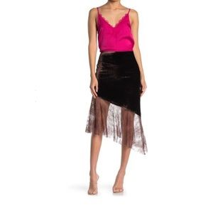 Free People Lacey Velvet Midi Skirt Chocolate 10